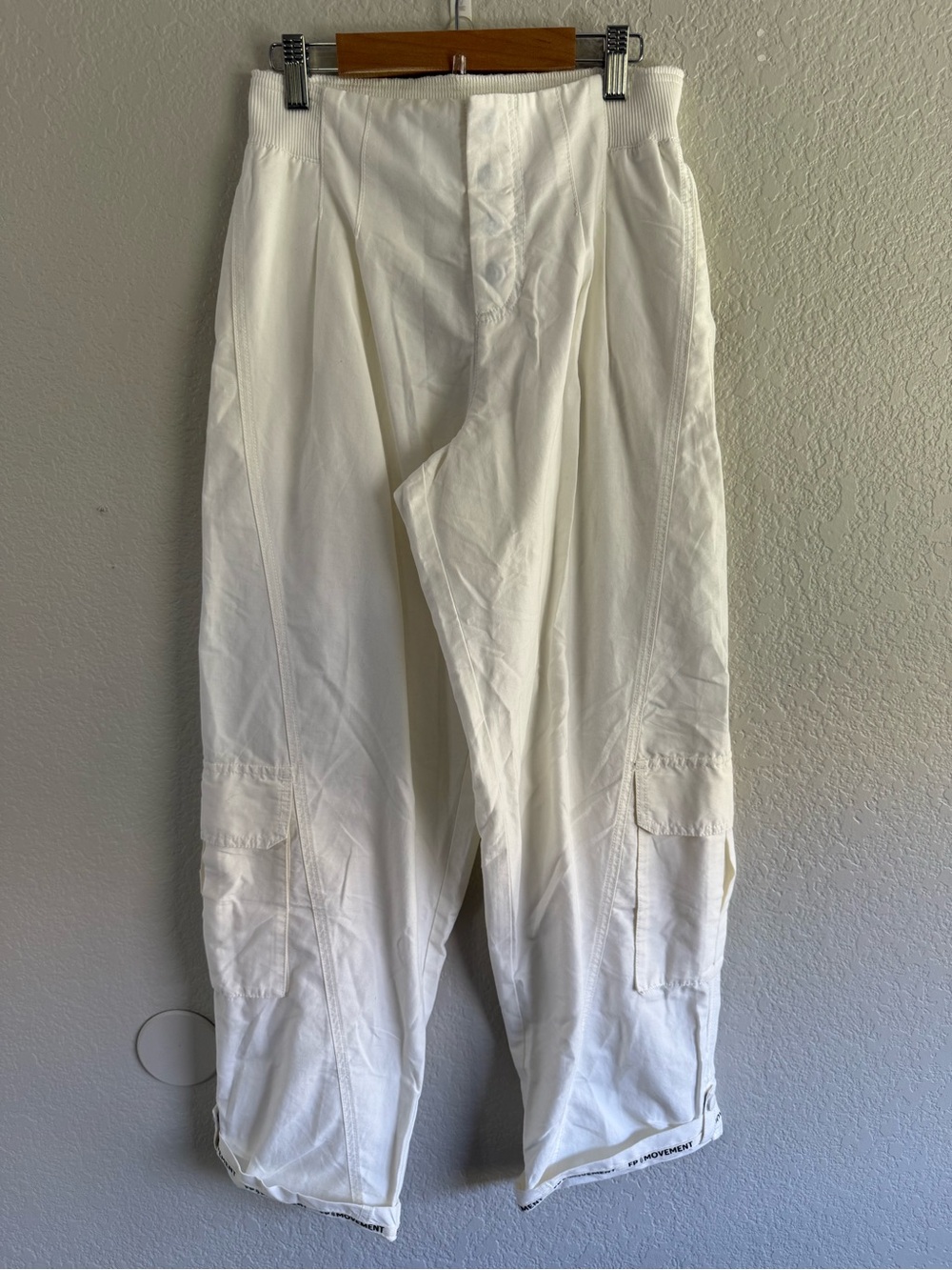 Free People White FP Movement Mesmerize Me Pants NEW